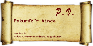 Pakurár Vince névjegykártya